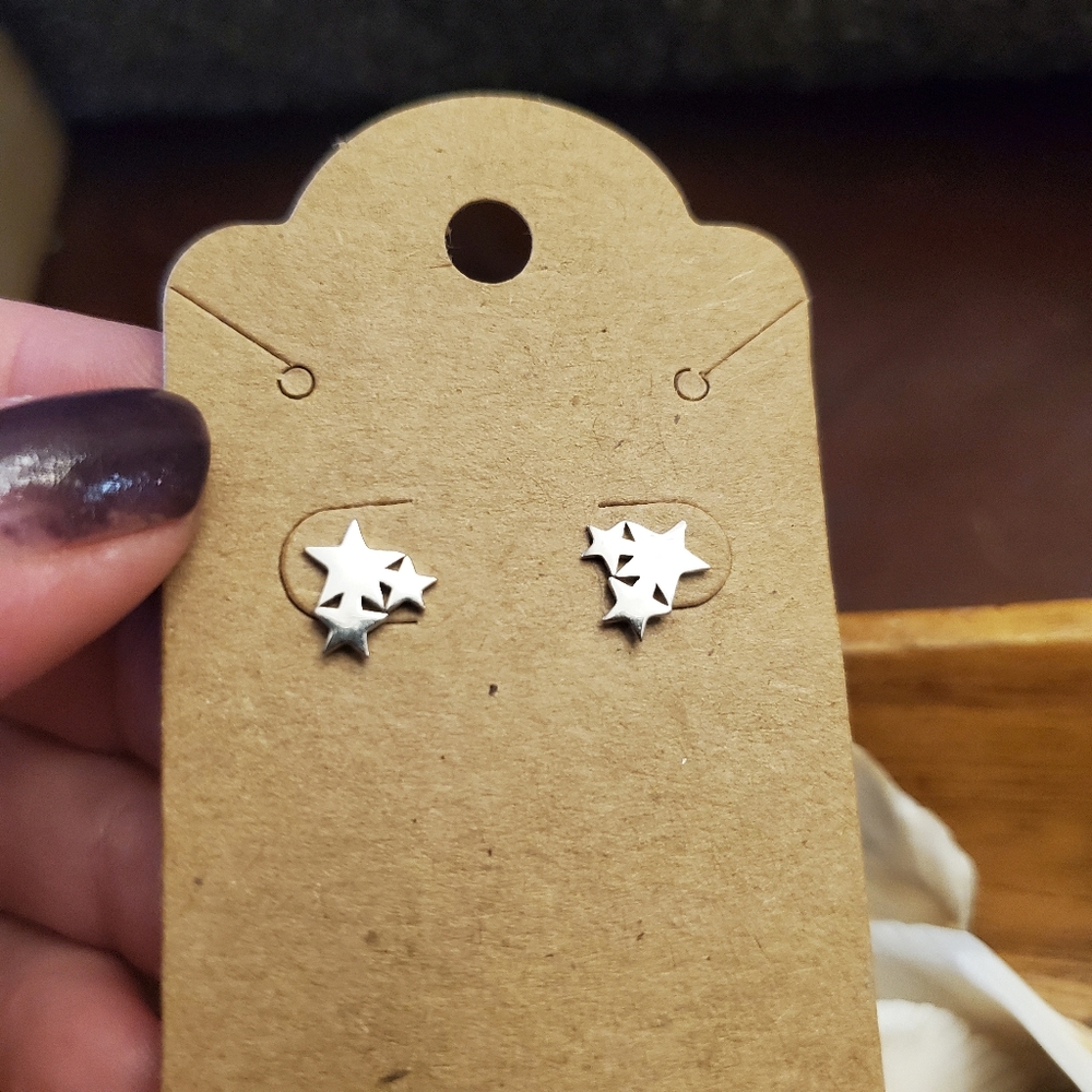 Sterling Silver 925 star cluster Stud Earrings